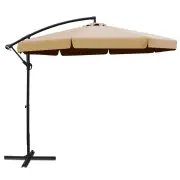 3m Outdoor Umbrella Cantilever Garden Beach Patio Beige