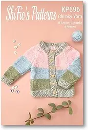 [ShiFio's Patterns] Baby Cardigan Knitting Pattern, childs cardigan pattern chunky yarn, sizes 0-3mths, 3-6mths, 6-9mths
