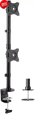 Dual Monitor Desk Mount Stand with Height Adjustment and VESA Plates for 2 LCD U