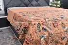 Kantha Quilt Gudari Peach Bedsheet Boho Bedcover Traditional Ralli Hippie Gudari