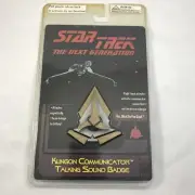 STAR TREK The Next Generation Klingon Communicator Talking Sound Badge NOS