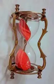 Nautical Maritime Sand Clock Vintage Brass Glass Sand Timer Antique Hourglass