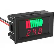 DC 12V, 24V, 36V, 48V, 60V Battery Tester, 2 in 1 Battery Capacity Voltmeter Indicator, Li-Ion Battery Voltage Reader