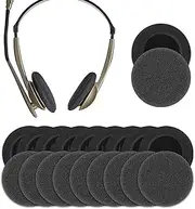 Geekria 10 Pairs 2 Inch (50mm) QuickFit Foam Replacement Ear Pads for AKG, Koss, Logitech, Plantronics Rapoo, Sennheiser, Sony Headphones, Ear Cushions (Black)