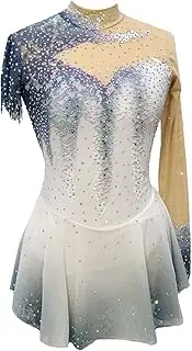 [Zagitova] Ice Figure Skating Dress for Girls Patchwork Women Open Back Competition Dance Outfits with Shiny Rhinestone