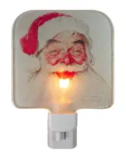 Northlight 6in Norman Rockwell 'Santa Claus' Glass Christmas Night Light NoSize White