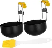 MUSISALY Egg Moulds for Cooking 2 Pack Non-Stick Circle Egg Griddle Shaper Tool Stainless Steel Poached Maker Kitchen Utensil