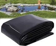 Pond Liner, 5x7m 5x8m 5x10m 5x12m 6x6m 6x7m Pliable HDPE Material Pond Skins, Easy Cutting Black Underlayment for Fish Ponds, Small Ponds, Fountains, Waterfall(4x8m(13.1x26.2ft))