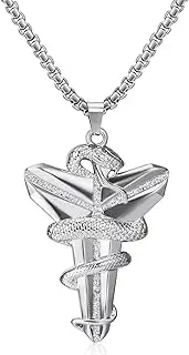 [AXKLBU] Mamba Necklace Stainless Steel Mamba Pendant Chain for Men