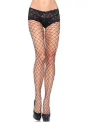Diamond Net Pantyhose w/Lace Boy Short Top Adult Costume Accessory 2 COLORS