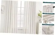 Linen Sheer Curtains 96 inch Length 2 Panels Set Light Filtering Privacy