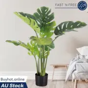 90CM Artificial Monstera Palm Turtle Leaf Floor Plants Home Office Decoration