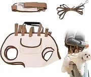 2025 Breathable Multi-Function Pet Carrier Backpack, Adjustable Full-Body Harness with Traction Leash, Outdoor Walking & Travel with Safety Lock, for Small to Medium Dogs & Cats (Beige,L)