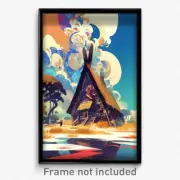 Art Poster - Sharp Longhouse (Psychedelic Trippy Weird 11x17 Print)