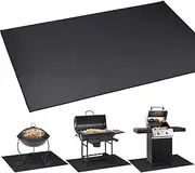 Large Under Grill Mat, Fireproof Grill Pads for Outdoor Charcoal, Flat Top, Smokers, Gas Grills, Deck and Patio Protective Mats, Indoor Fireplace Mat Prevents Ember Damage Wood Floor (165 * 99 cm)