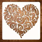 Large Mandala Heart Stencil for DIY Art, Painting, Crafts - Reusable Boho Design