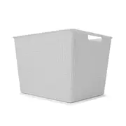 26L Rectangle Linen Weave Basket - Grey