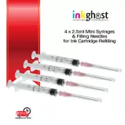4 x 2.5ml syringe for ink cartridges refilling syringes with 38mm blunt needle