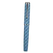 Hongdian A9 Fountain Pen Large #8 Nib Ebonite Feed Moire Pattern Blue Fine