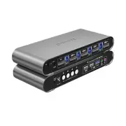 4 Computers and 1 Monitor DP USB 3.0 KVM Switch 4K@144Hz with Hotkey Switchin...