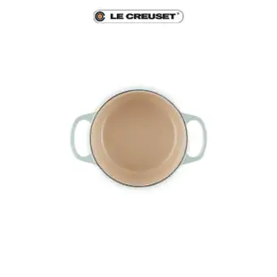 【Le Creuset】典藏琺瑯鑄鐵鍋圓鍋 18cm(薄荷綠-鋼頭)