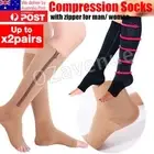 Zip Sox Compression Socks Zipper Leg Support Knee Open Toe Shaper Stockings A