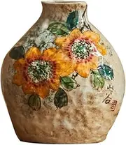 Ceramic Vase Vintage Vases for Living Room Hand-Painted Vases Room Decor Handmade Flower Vase Shelf Decor Decorative Ornaments for Farmhouse Kitchen Office Mantel (Color : A)