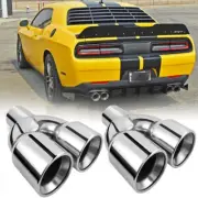 2* 2.5" Inlet 3.5" Outlet Stainless Exhaust Pipe Muffler For Dodge Challenger RT
