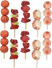 Kisangel 10pcs BBQ Skewers Pretend Set Lifelike Barbecue Meat Models for Boys and Girls Cooking Game Random Style