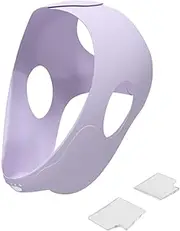 Silicone V Line Face Lifting Ice Mask with Hook and Loop Chin Strap Solid Color Design for Stress Migraine Pain and Swelling Relief Translucent Color A One Size