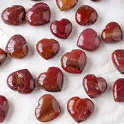 Beitmax Natural Petrified Wood Heart Palm Stone Polished Pocket Worry Stone for Chakra Energy Healing, Reiki, Meditation, Massage and Decoration,1.18in(3cm)