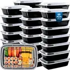 Meal Prep Containers Reusable 50 Pack 16 Oz Plastic Food Containers Lids to Go