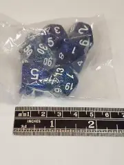Shimmering BLUE 7pcs/Set Acrylic Polyhedral Dice D4-D20 DND MTG RPG Board Game
