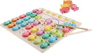 ERINGOGO 1 Set Funny Fishing Fishing Game with Number Letter Puzzle Matching Board for Educational Montessori for Hand Eye Coordination and Learning