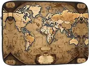 Old Stained World Map Laptop Case, Computer Case Laptop Gifts for Men Women for Travel Abroad