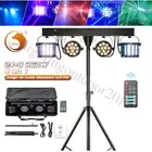 Stage DJ Lighting Bar LED 2 x Par Cans 2 x Derby Party Show with Stand Carry Bag