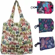 Reusable Shopping Bag, 4 Pack Foldable Grocery Bags Washable Shopping Tote Bags