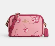 NWT Coach Mini Jamie Camera Bag In Signature Canvas With Cherry Print CR173