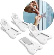 ZONEY 4PCS Sliding Glass Door Lock for Child Safety, Child Proof Lock for Sliding Door Windows, Closets & Cabinets, Easy to Install,Strong Adhesive Security Lock,Protect Your Kids and Home (Set 3)