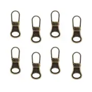 8pcs Zipper Pull Replacement, Zipper Pullers Detachable Zipper Tab Bronze