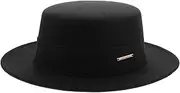 [Holibanna] Retro Floppy Hat Versatile Flat Top Woolen Fedora for Cool Weather Fashion Black