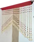 Polyvinyl Chloride Fancy Sparkling Striped Beads String Door Curtain Maroon Red
