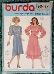 Burda Pattern 6697 Misses' Dresses Sewing Craft Project (H)