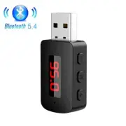 Bluetooth 5.4 Mini USB Receiver with LED Display Handsfree Call Car Kit