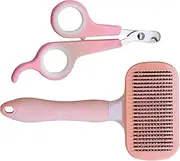 Dog Brush for Shedding, Cat Deshedding Brush, Pet Nail Clippers for Grooming Daily Long-Hair Kitten Puppy Bath Time Spa Vet