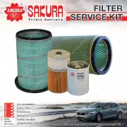 Sakura Oil Air Fuel Filter Service Kit for Mitsubishi FUSO Fighter FK455 6.5L D