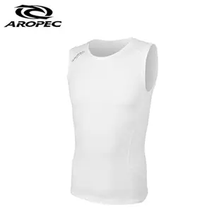 AROPEC Compression Sleeveless Top II 男款運動機能壓力衣 背心 白