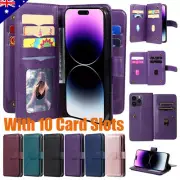 For iPhone 16e 16 15 14 13 12 11 Pro Max 8 Flip Leather Case Wallet Purse Cover