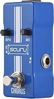 Scuru Guitar Chorus Effects Pedal Depth/E Classic Analogue Chorus Dc 9V 6.35Mm Input/Output Face Electric Guitar Chorus Effector with True Bypass Blue Blue