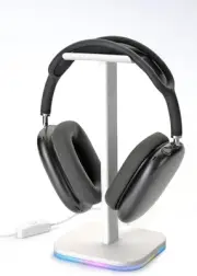 Headphone Holder Stand for Desk and Metal Headset Hanger Mount White